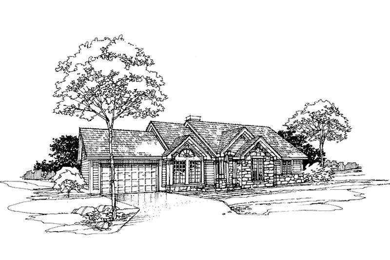 Home Plan - Exterior - Front Elevation 3 for Ranch House Plan #320-689 - 2 bed, 2 bath