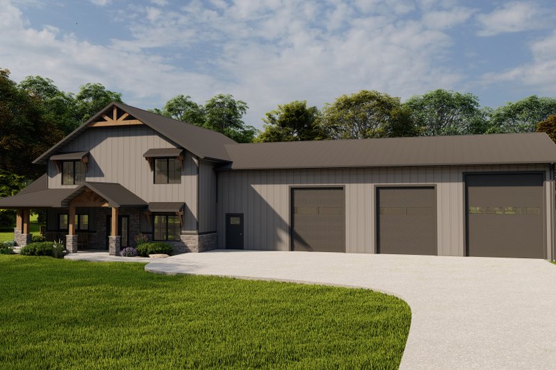 House Blueprint - Farmhouse Exterior - Front Elevation Plan #1064-170