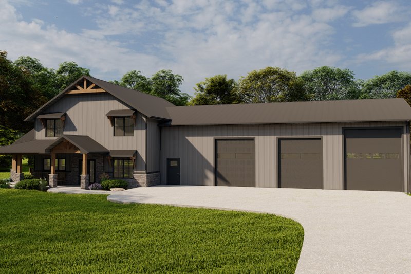 Home Plan - Barndominium Exterior - Front Elevation Plan #1064-170