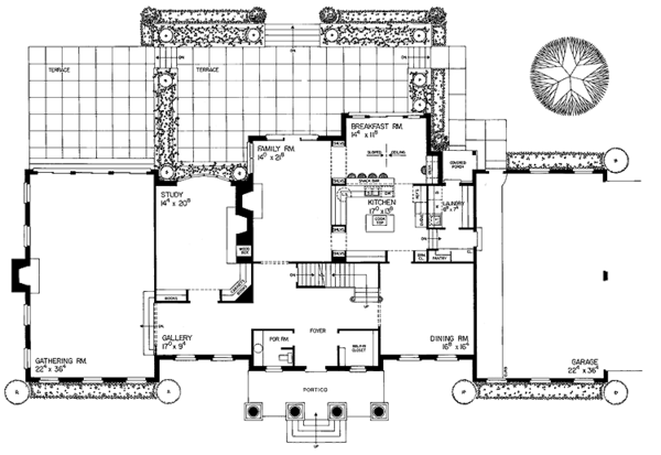 Architectural House Design - Classical Floor Plan - Main Floor Plan #72-809