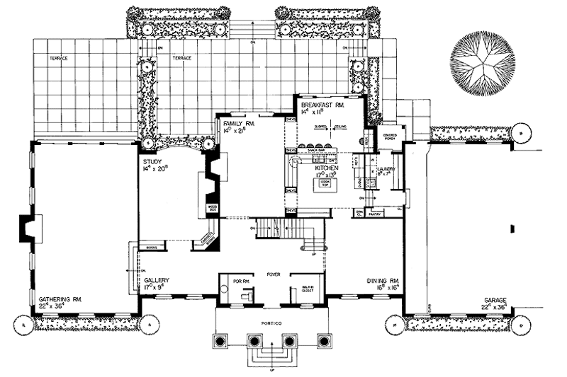 Home Plan - Floor Plan - Main Floor for Classical House Plan #72-809 - 4 bed, 4.5 bath