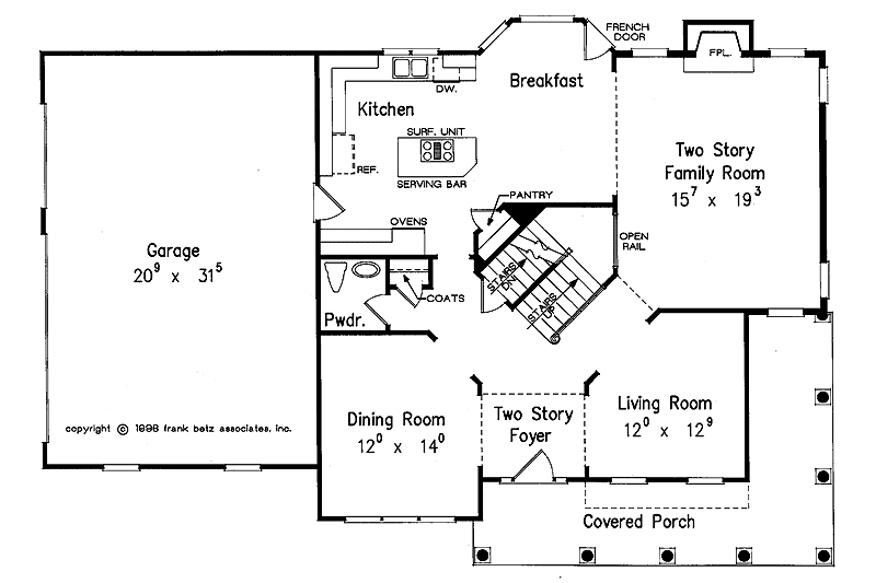 Dream House Plan - Floor Plan - Main Floor for Country House Plan #927-270 - 4 bed, 2.5 bath