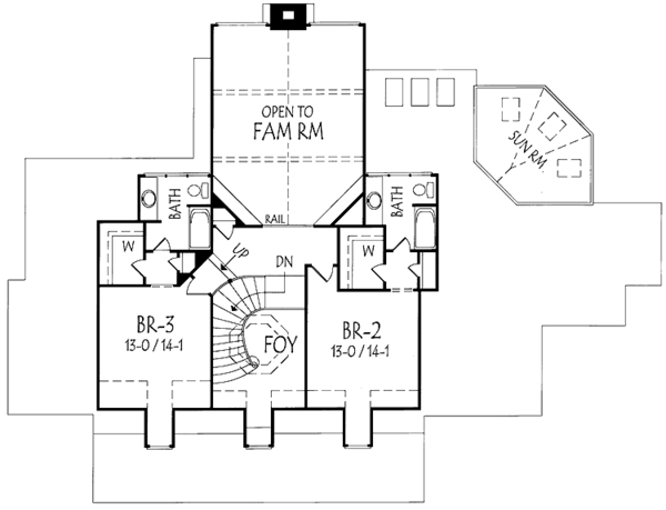 Home Plan - Colonial Floor Plan - Upper Floor Plan #71-147