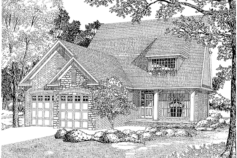 Architectural House Design - Country Exterior - Front Elevation Plan #17-2650