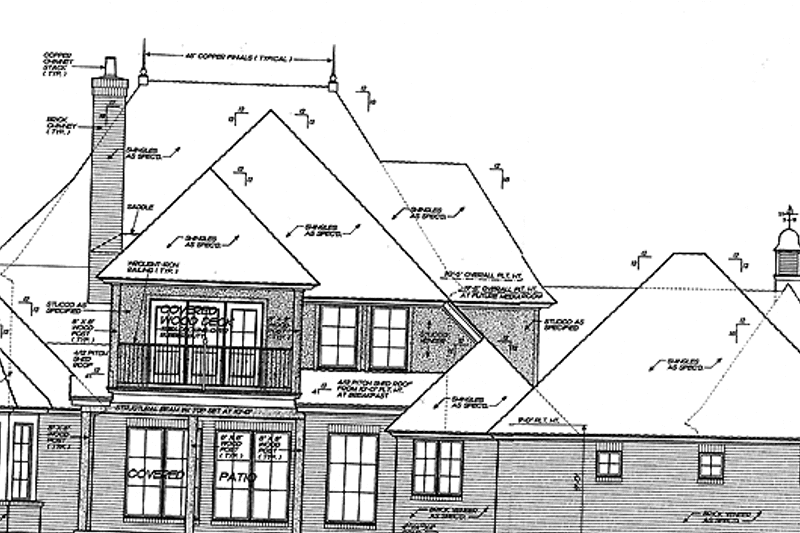 Dream House Plan - Exterior - Rear Elevation for Classical House Plan #310-1207 - 3 bed, 2.5 bath