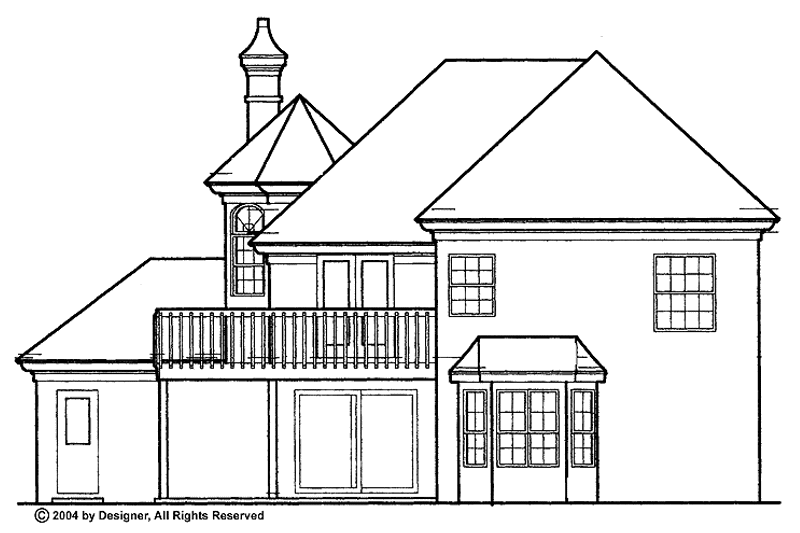 House Blueprint - Exterior - Rear Elevation for Country House Plan #417-610 - 4 bed, 2.5 bath