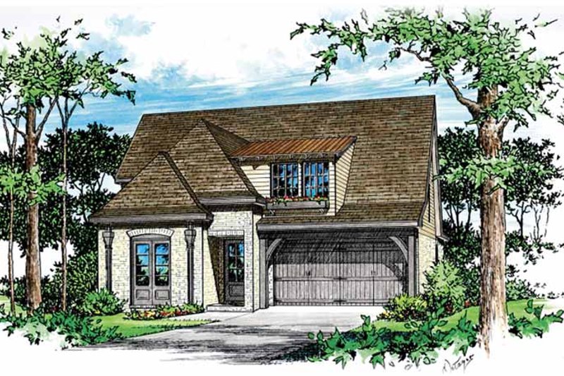 House Blueprint - Country Exterior - Front Elevation Plan #15-391