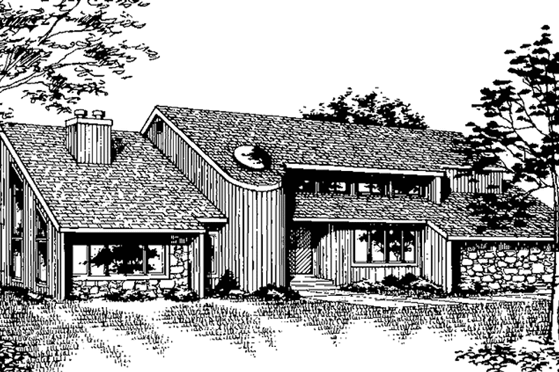 Home Plan - Exterior - Front Elevation 3 for Contemporary House Plan #314-255 - 5 bed, 3.5 bath