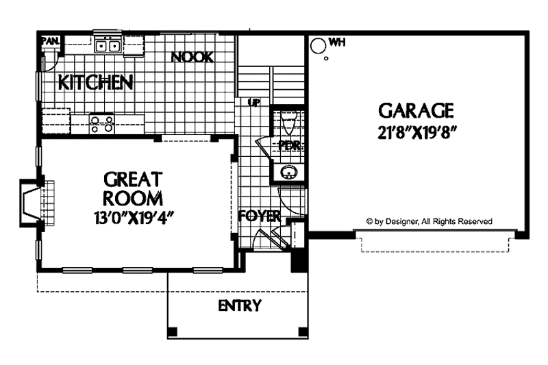 House Plan Design - Floor Plan - Main Floor for Colonial House Plan #999-67 - 4 bed, 2.5 bath
