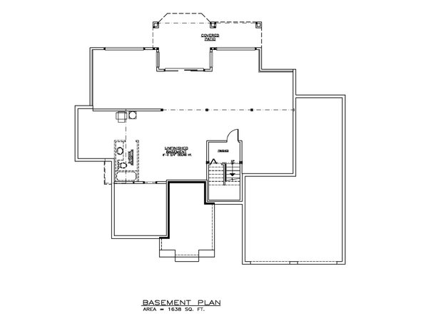 House Design - Floor Plan - Lower Floor for Craftsman House Plan #1100-146 - 2 bed, 2 bath