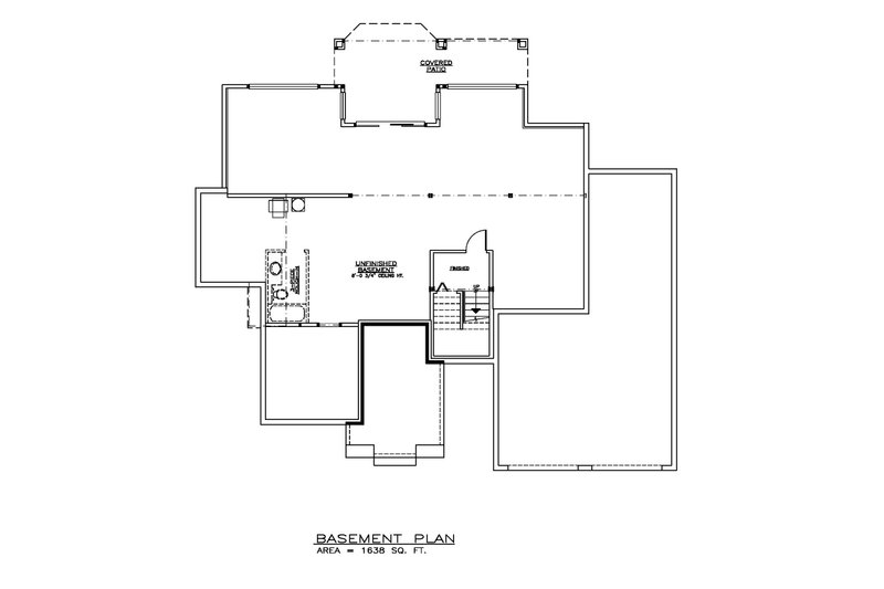 House Design - Floor Plan - Lower Floor for Craftsman House Plan #1100-146 - 2 bed, 2 bath