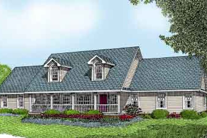 Architectural House Design - Country Exterior - Front Elevation Plan #11-112