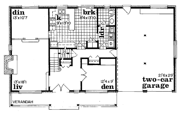 House Blueprint - Country Floor Plan - Main Floor Plan #47-685