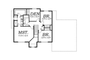 Floor Plan - Upper Floor for Colonial House Plan #130-126 - 3 bed, 2.5 bath
