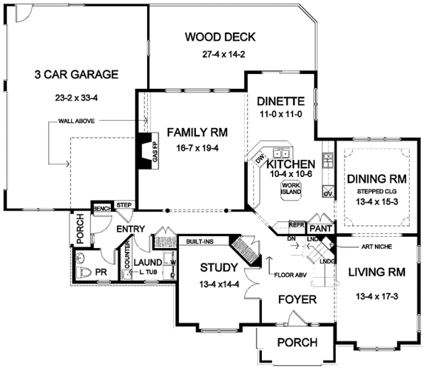 House Plan Design - Classical Floor Plan - Main Floor Plan #328-432