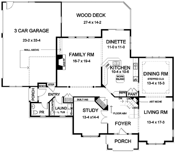 Architectural House Design - Classical Floor Plan - Main Floor Plan #328-432