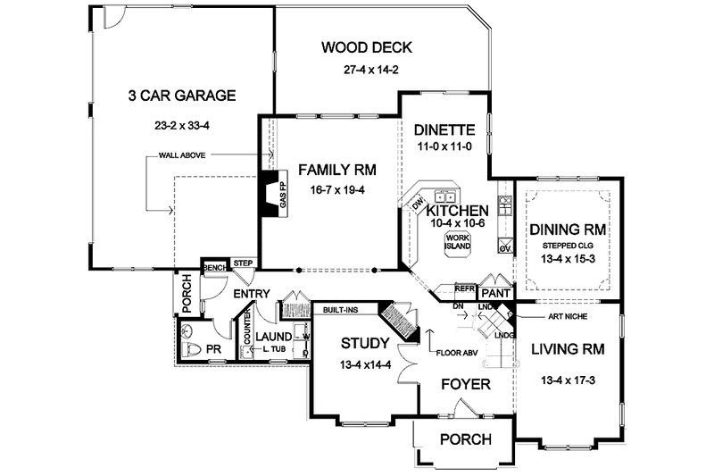 Home Plan - Floor Plan - Main Floor for Classical House Plan #328-432 - 4 bed, 3.5 bath