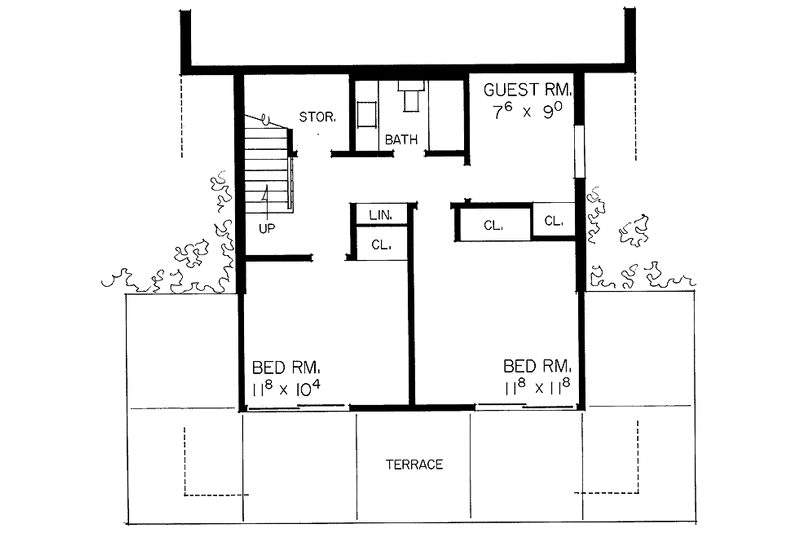 Home Plan - Floor Plan - Lower Floor for Contemporary House Plan #72-530 - 3 bed, 1 bath