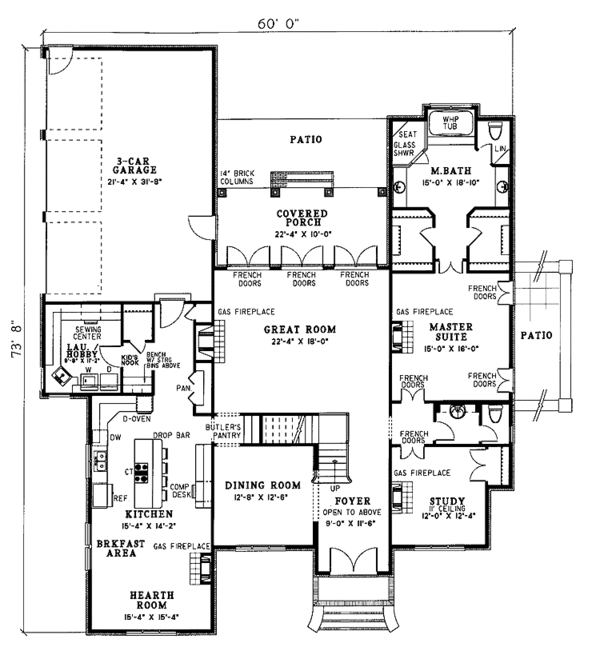 House Plan Design - European Floor Plan - Main Floor Plan #17-2715