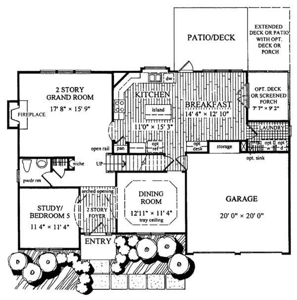 House Plan Design - Tudor Floor Plan - Main Floor Plan #54-249