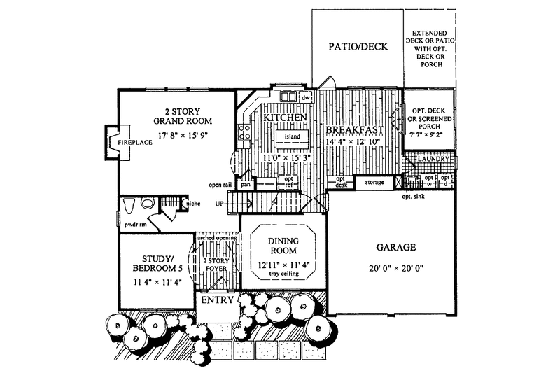 Home Plan - Floor Plan - Main Floor for Tudor House Plan #54-249 - 4 bed, 2.5 bath