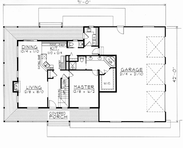 Architectural House Design - Traditional Floor Plan - Main Floor Plan #1037-22
