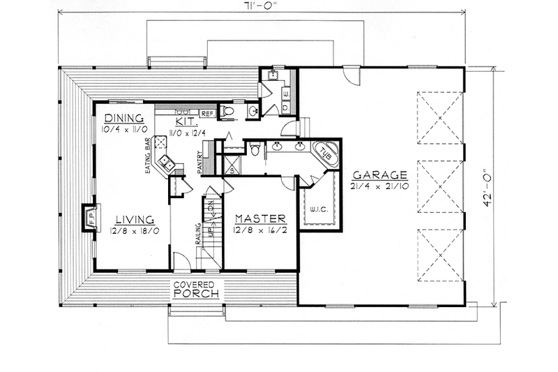 Home Plan - Floor Plan - Main Floor for Traditional House Plan #1037-22 - 4 bed, 3.5 bath