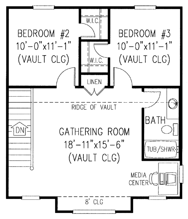 Home Plan - Country Floor Plan - Upper Floor Plan #11-244
