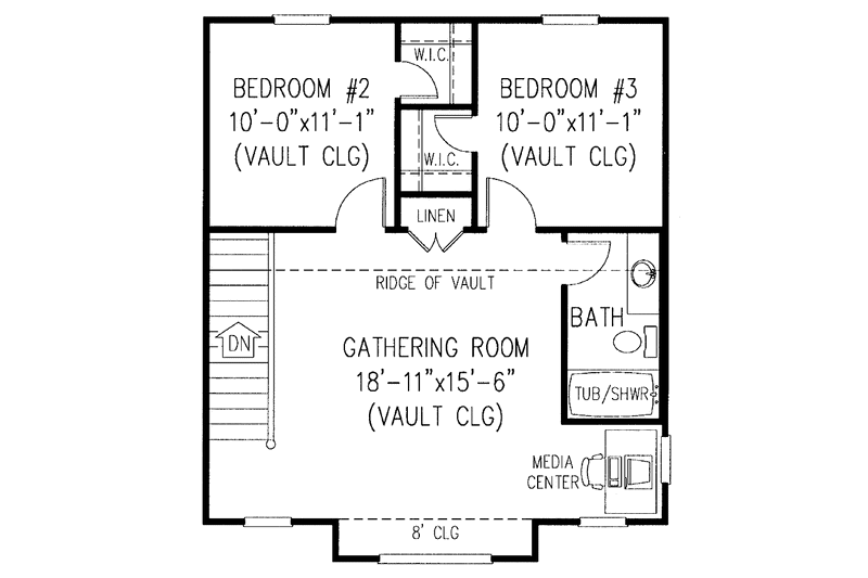 Home Plan - Floor Plan - Upper Floor for Country House Plan #11-244 - 3 bed, 2.5 bath