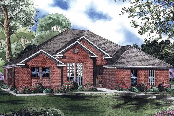 Exterior - Front Elevation 3 for Ranch House Plan #17-2963 - 4 bed, 2 bath