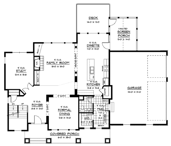 Home Plan - Traditional Floor Plan - Main Floor Plan #51-671
