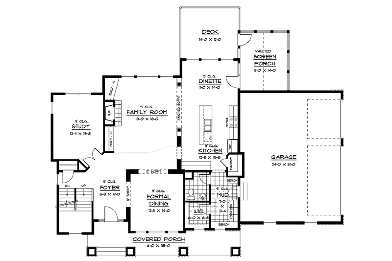 Home Plan - Floor Plan - Main Floor for Traditional House Plan #51-671 - 4 bed, 3.5 bath