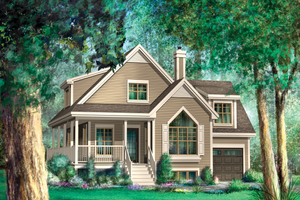 Country Exterior - Front Elevation Plan #25-4584