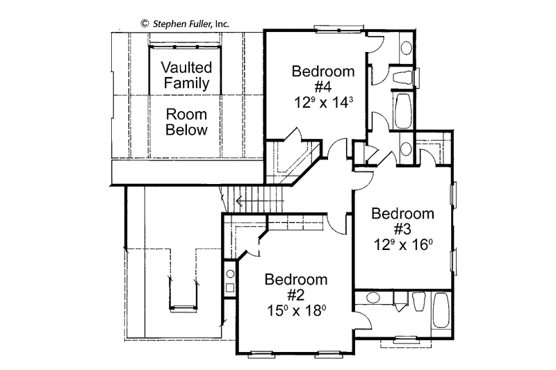 Home Plan - Floor Plan - Upper Floor for Country House Plan #429-429 - 4 bed, 3.5 bath