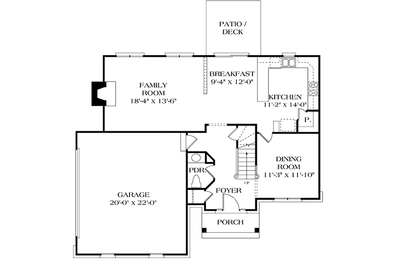 Dream House Plan - Floor Plan - Main Floor for Colonial House Plan #453-358 - 3 bed, 2.5 bath
