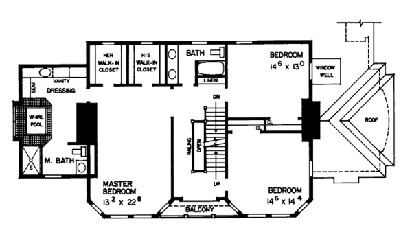 Architectural House Design - Victorian Floor Plan - Upper Floor Plan #72-891