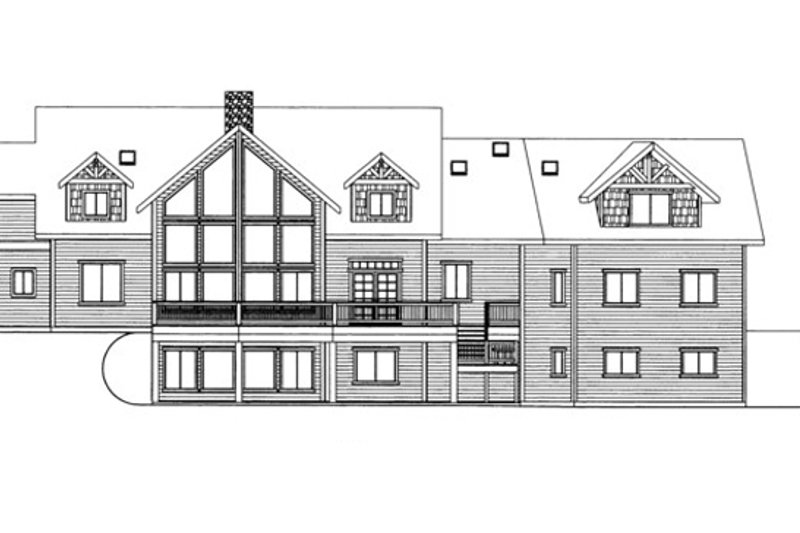 Home Plan - Exterior - Rear Elevation for Traditional House Plan #117-830 - 6 bed, 4.5 bath