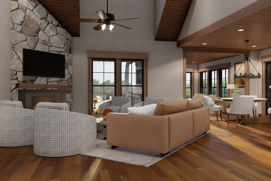 Interior - Family Room 1 for Craftsman House Plan #17-3429 - 4 bed, 5.5 bath