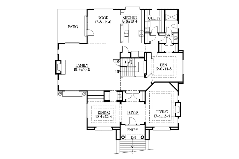 Dream House Plan - Floor Plan - Main Floor for European House Plan #132-453 - 4 bed, 4 bath