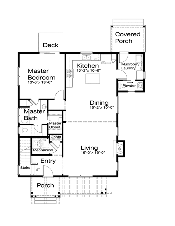 House Plan Design - Craftsman Floor Plan - Main Floor Plan #895-73