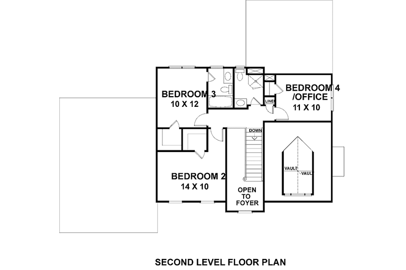 Architectural House Design - Floor Plan - Upper Floor for Colonial House Plan #56-646 - 4 bed, 3.5 bath