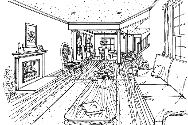 Architectural House Design - Interior - Family Room for Country House Plan #314-183 - 3 bed, 2.5 bath