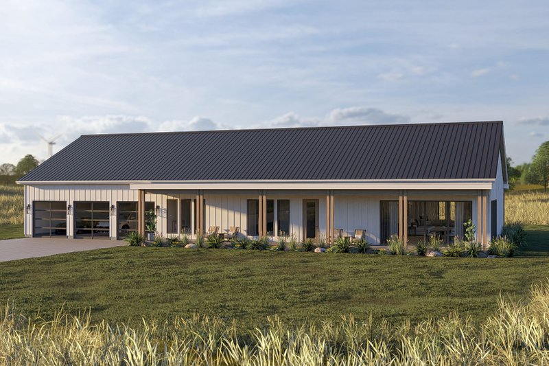 House Design - Barndominium Exterior - Front Elevation Plan #455-329