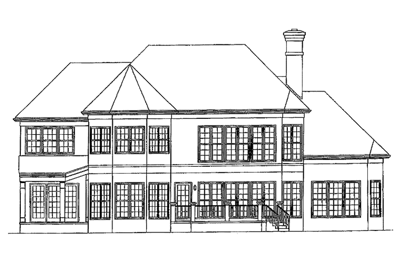 Dream House Plan - Exterior - Rear Elevation for Traditional House Plan #453-99 - 4 bed, 3 bath