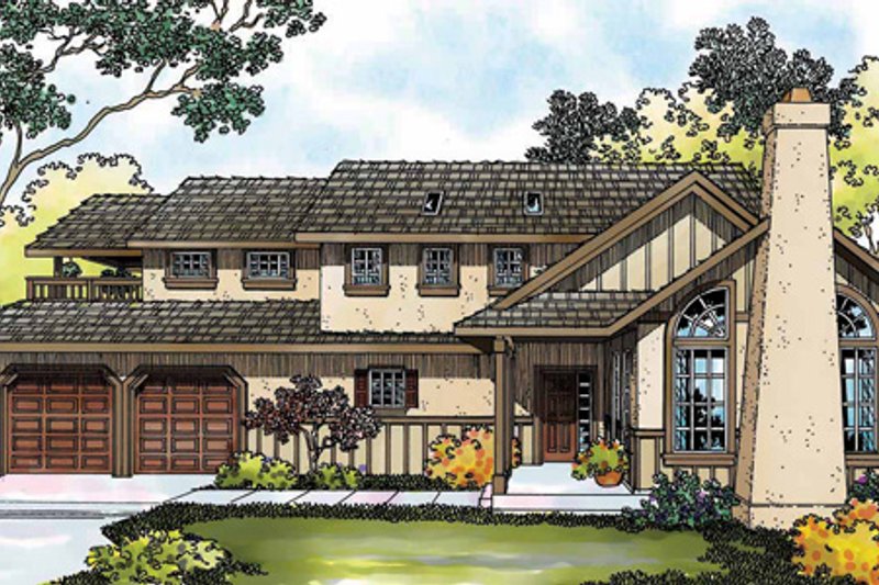 Home Plan - Tudor Exterior - Front Elevation Plan #124-341