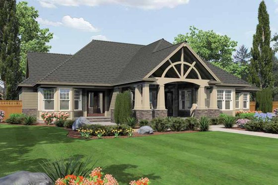 Exterior - Rear Elevation for Traditional House Plan #132-555 - 3 bed, 3.5 bath