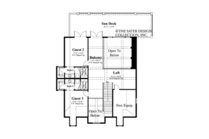 Floor Plan - Upper Floor for Traditional House Plan #930-399 - 3 bed, 3.5 bath