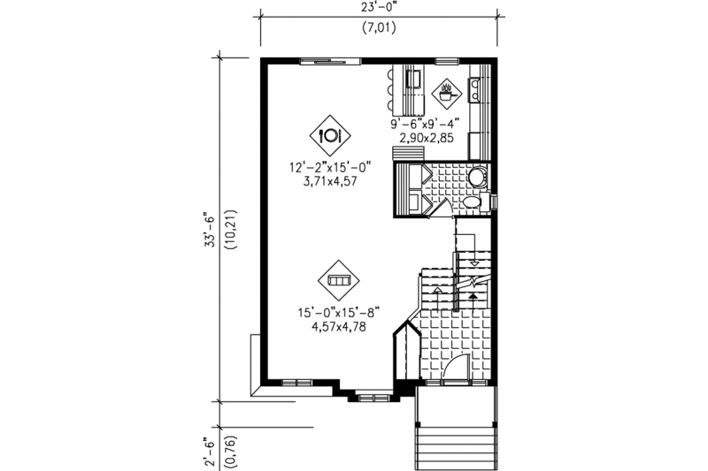 Architectural House Design - Floor Plan - Main Floor for Victorian House Plan #25-2030 - 3 bed, 1.5 bath