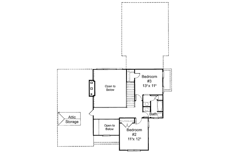 House Blueprint - Floor Plan - Upper Floor for Colonial House Plan #429-158 - 3 bed, 2.5 bath