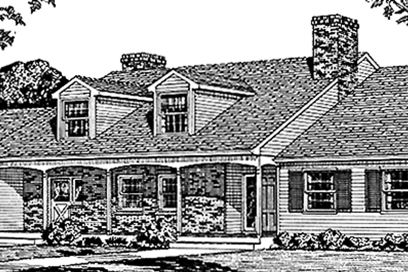 Architectural House Design - Country Exterior - Front Elevation Plan #320-1318